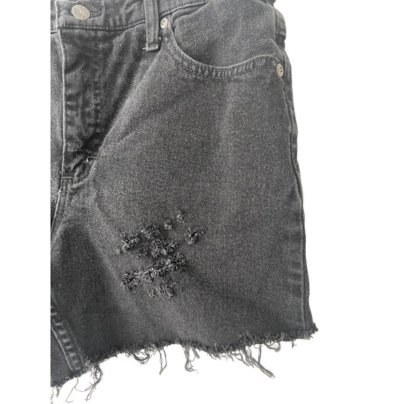 Riders by Lee Womens Shorts Size 12 Ash Black Upcycled Distressed Denim - Picture 2 of 5